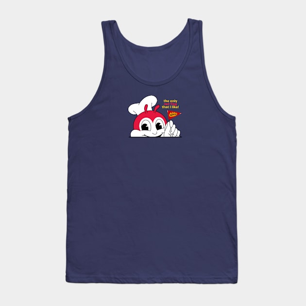 JOLLIBEE PEEKING SPICY CHICKENJOY RED FLAG PINOY STICKER Tank Top by Aydapadi Studio